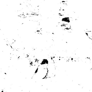 Grunge üst üste biniyor. Soyut siyah-beyaz vektör arkaplanı. Çatlak, leke ve noktalarda kirli desenli tek renkli klasik yüzey. Karanlık korku tarzında eski bir duvar.