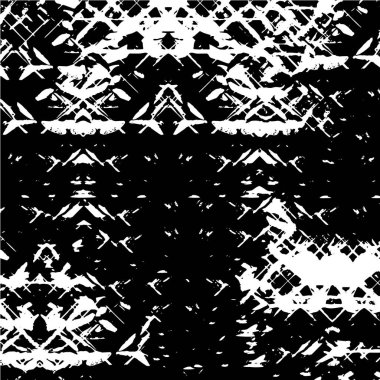 Grunge üst üste biniyor. Soyut siyah-beyaz vektör arkaplanı. Çatlak, leke ve noktalarda kirli desenli tek renkli klasik yüzey. Karanlık korku tarzında eski bir duvar.