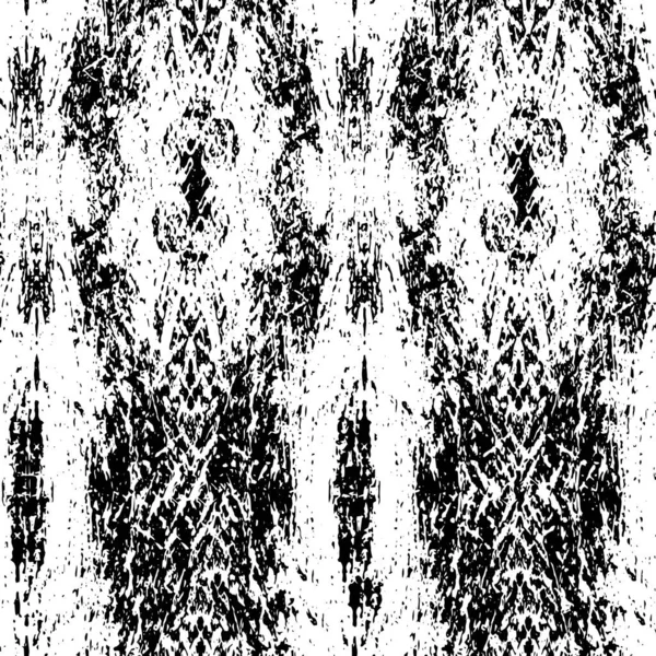 Grunge üst üste biniyor. Soyut siyah-beyaz vektör arkaplanı. Çatlak, leke ve noktalarda kirli desenli tek renkli klasik yüzey. Karanlık korku tarzında eski bir duvar.