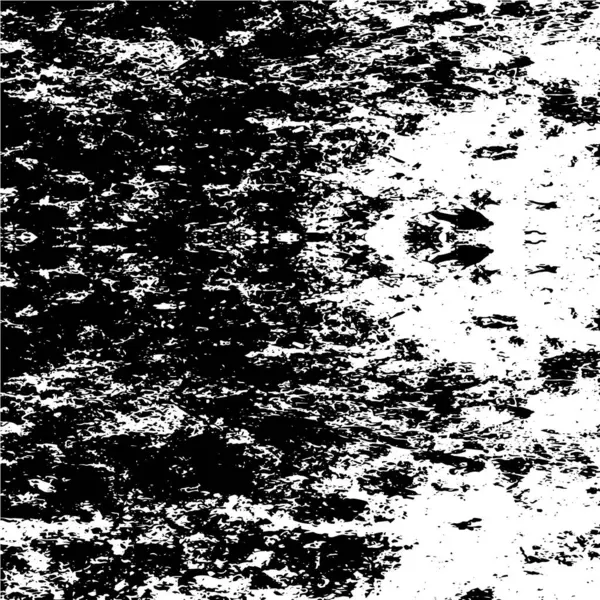 Grunge üst üste biniyor. Soyut siyah-beyaz vektör arkaplanı. Çatlak, leke ve noktalarda kirli desenli tek renkli klasik yüzey. Karanlık korku tarzında eski bir duvar.
