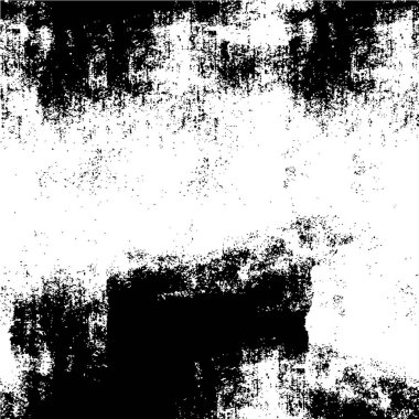 Grunge üst üste biniyor. Soyut siyah-beyaz vektör arkaplanı. Çatlak, leke ve noktalarda kirli desenli tek renkli klasik yüzey. Karanlık korku tarzında eski bir duvar.