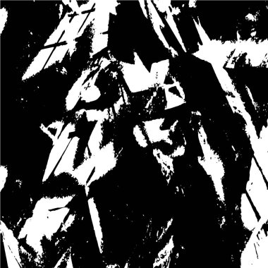 Grunge üst üste biniyor. Soyut siyah-beyaz vektör arkaplanı. Çatlak, leke ve noktalarda kirli desenli tek renkli klasik yüzey. Karanlık korku tarzında eski bir duvar.