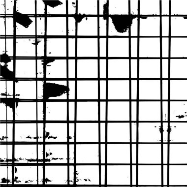 Grunge üst üste biniyor. Soyut siyah-beyaz vektör arkaplanı. Çatlak, leke ve noktalarda kirli desenli tek renkli klasik yüzey. Karanlık korku tarzında eski bir duvar.