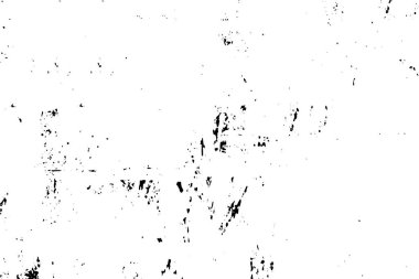 Grunge üst üste biniyor. Soyut siyah-beyaz vektör arkaplanı. Çatlak, leke ve noktalarda kirli desenli tek renkli klasik yüzey. Karanlık korku tarzında eski bir duvar.