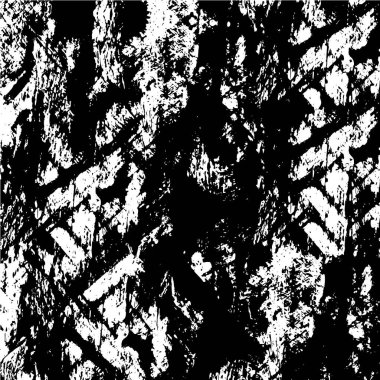 Grunge üst üste biniyor. Soyut siyah-beyaz vektör arkaplanı. Çatlak, leke ve noktalarda kirli desenli tek renkli klasik yüzey. Karanlık korku tarzında eski bir duvar.