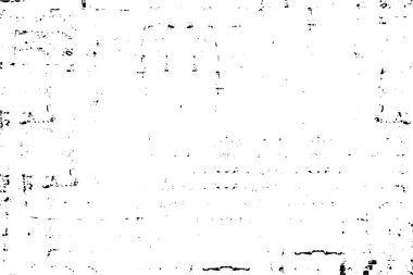 Grunge üst üste biniyor. Soyut siyah-beyaz vektör arkaplanı. Çatlak, leke ve noktalarda kirli desenli tek renkli klasik yüzey. Karanlık korku tarzında eski bir duvar.