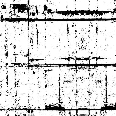 Grunge üst üste biniyor. Soyut siyah-beyaz vektör arkaplanı. Çatlak, leke ve noktalarda kirli desenli tek renkli klasik yüzey. Karanlık korku tarzında eski bir duvar.