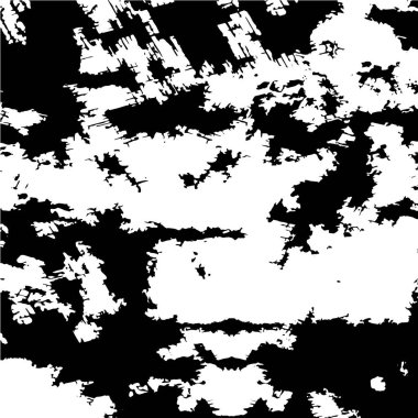 Grunge üst üste biniyor. Soyut siyah-beyaz vektör arkaplanı. Çatlak, leke ve noktalarda kirli desenli tek renkli klasik yüzey. Karanlık korku tarzında eski bir duvar.