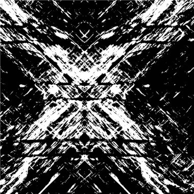 Siyah ve beyazın Grunge arka planı. Soyut monokrom dokusu. Vintage elementler lekeler ve çatlaklar