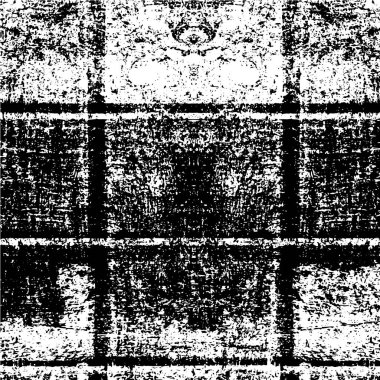 Siyah ve beyazın Grunge arka planı. Soyut monokrom dokusu. Vintage elementler lekeler ve çatlaklar