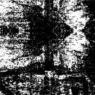 Siyah ve beyazın Grunge arka planı. Soyut monokrom dokusu. Vintage elementler lekeler ve çatlaklar