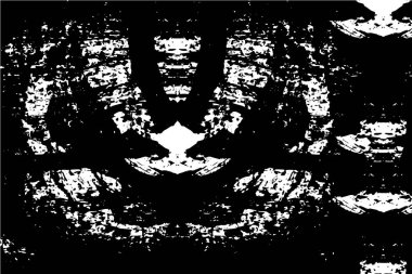 Siyah ve beyazın Grunge arka planı. Soyut monokrom dokusu. Vintage elementler lekeler ve çatlaklar