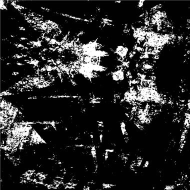 Grunge üst üste biniyor. Soyut siyah-beyaz vektör arkaplanı. Çatlak, leke ve noktalarda kirli desenli tek renkli klasik yüzey. Karanlık korku tarzında eski bir duvar.