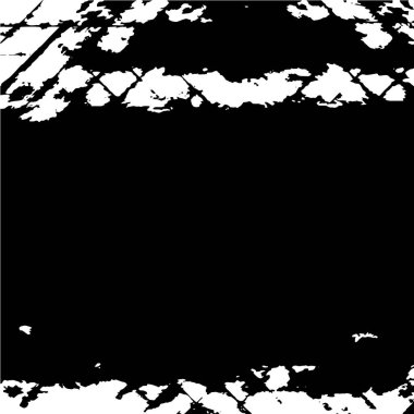 Grunge üst üste biniyor. Soyut siyah-beyaz vektör arkaplanı. Çatlak, leke ve noktalarda kirli desenli tek renkli klasik yüzey. Karanlık korku tarzında eski bir duvar.