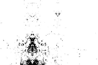 Grunge üst üste biniyor. Soyut siyah-beyaz vektör arkaplanı. Çatlak, leke ve noktalarda kirli desenli tek renkli klasik yüzey. Karanlık korku tarzında eski bir duvar.