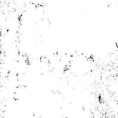 Grunge üst üste biniyor. Soyut siyah-beyaz vektör arkaplanı. Çatlak, leke ve noktalarda kirli desenli tek renkli klasik yüzey. Karanlık korku tarzında eski bir duvar.