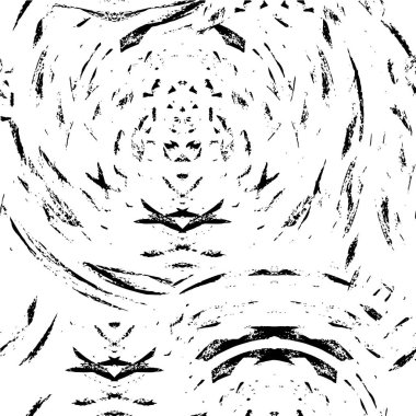 Grunge üst üste biniyor. Soyut siyah-beyaz vektör arkaplanı. Çatlak, leke ve noktalarda kirli desenli tek renkli klasik yüzey. Karanlık korku tarzında eski bir duvar.