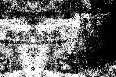 Grunge üst üste biniyor. Soyut siyah-beyaz vektör arkaplanı. Çatlak, leke ve noktalarda kirli desenli tek renkli klasik yüzey. Karanlık korku tarzında eski bir duvar.