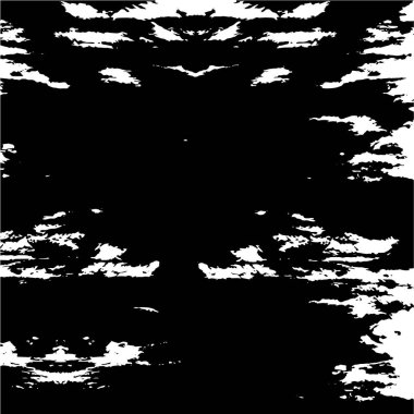 Grunge üst üste biniyor. Soyut siyah-beyaz vektör arkaplanı. Çatlak, leke ve noktalarda kirli desenli tek renkli klasik yüzey. Karanlık korku tarzında eski bir duvar.