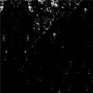 Grunge üst üste biniyor. Soyut siyah-beyaz vektör arkaplanı. Çatlak, leke ve noktalarda kirli desenli tek renkli klasik yüzey. Karanlık korku tarzında eski bir duvar.