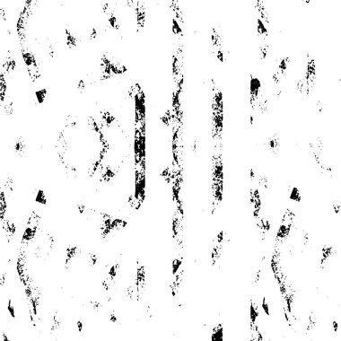 Grunge üst üste biniyor. Soyut siyah-beyaz vektör arkaplanı. Çatlak, leke ve noktalarda kirli desenli tek renkli klasik yüzey. Karanlık korku tarzında eski bir duvar.