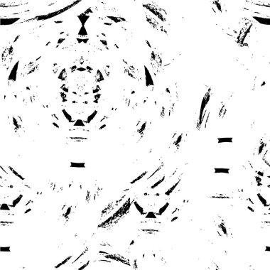 Grunge üst üste biniyor. Soyut siyah-beyaz vektör arkaplanı. Çatlak, leke ve noktalarda kirli desenli tek renkli klasik yüzey. Karanlık korku tarzında eski bir duvar.