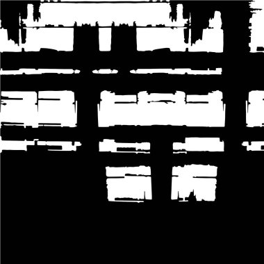 Grunge üst üste biniyor. Soyut siyah-beyaz vektör arkaplanı. Çatlak, leke ve noktalarda kirli desenli tek renkli klasik yüzey. Karanlık korku tarzında eski bir duvar.