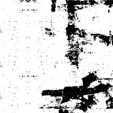 Grunge üst üste biniyor. Soyut siyah-beyaz vektör arkaplanı. Çatlak, leke ve noktalarda kirli desenli tek renkli klasik yüzey. Karanlık korku tarzında eski bir duvar.