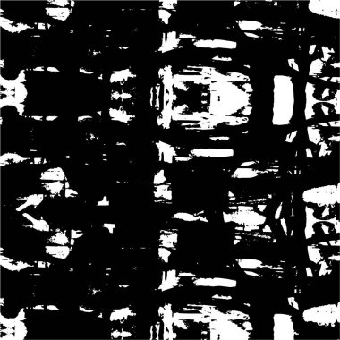 Grunge üst üste biniyor. Soyut siyah-beyaz vektör arkaplanı. Çatlak, leke ve noktalarda kirli desenli tek renkli klasik yüzey. Karanlık korku tarzında eski bir duvar.