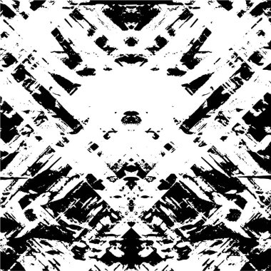 Grunge üst üste biniyor. Soyut siyah-beyaz vektör arkaplanı. Çatlak, leke ve noktalarda kirli desenli tek renkli klasik yüzey. Karanlık korku tarzında eski bir duvar.