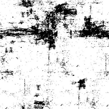 Grunge üst üste biniyor. Soyut siyah-beyaz vektör arkaplanı. Çatlak, leke ve noktalarda kirli desenli tek renkli klasik yüzey. Karanlık korku tarzında eski bir duvar.