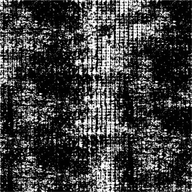 Grunge üst üste biniyor. Soyut siyah-beyaz vektör arkaplanı. Çatlak, leke ve noktalarda kirli desenli tek renkli klasik yüzey. Karanlık korku tarzında eski bir duvar.