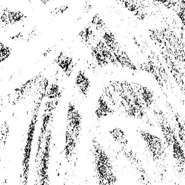 Grunge üst üste biniyor. Soyut siyah-beyaz vektör arkaplanı. Çatlak, leke ve noktalarda kirli desenli tek renkli klasik yüzey. Karanlık korku tarzında eski bir duvar.