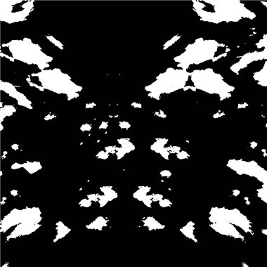 Grunge üst üste biniyor. Soyut siyah-beyaz vektör arkaplanı. Çatlak, leke ve noktalarda kirli desenli tek renkli klasik yüzey. Karanlık korku tarzında eski bir duvar.