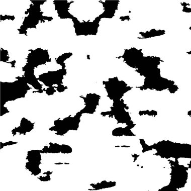 Grunge üst üste biniyor. Soyut siyah-beyaz vektör arkaplanı. Çatlak, leke ve noktalarda kirli desenli tek renkli klasik yüzey. Karanlık korku tarzında eski bir duvar.