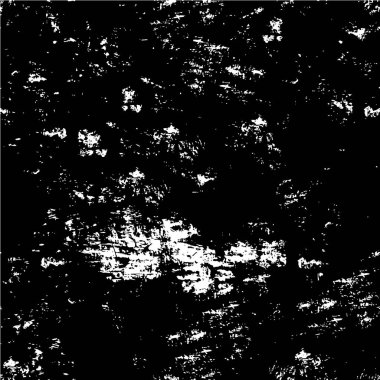 Siyah ve beyaz renklerde sıkıntılı bir doku. Koyu renk, vektör çizimi. Örtülü çizim. soyut tasarım