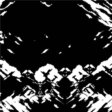 Siyah ve beyaz renklerde sıkıntılı bir doku. Koyu renk, vektör çizimi. Örtülü çizim. soyut tasarım