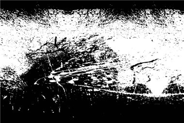 Grunge üst üste biniyor. Soyut siyah-beyaz vektör arkaplanı. Çatlak, leke ve noktalarda kirli desenli tek renkli klasik yüzey. Karanlık korku tarzında eski bir duvar.