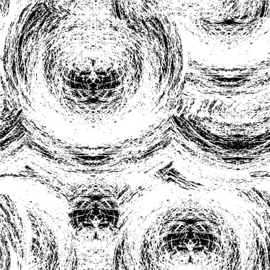 Grunge üst üste biniyor. Soyut siyah-beyaz vektör arkaplanı. Çatlak, leke ve noktalarda kirli desenli tek renkli klasik yüzey. Karanlık korku tarzında eski bir duvar.