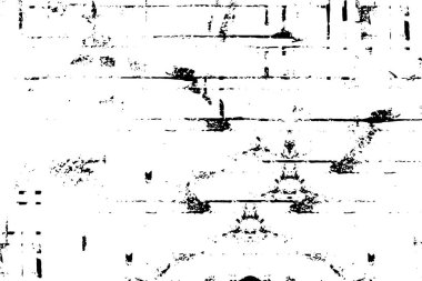 Grunge üst üste biniyor. Soyut siyah-beyaz vektör arkaplanı. Çatlak, leke ve noktalarda kirli desenli tek renkli klasik yüzey. Karanlık korku tarzında eski bir duvar.