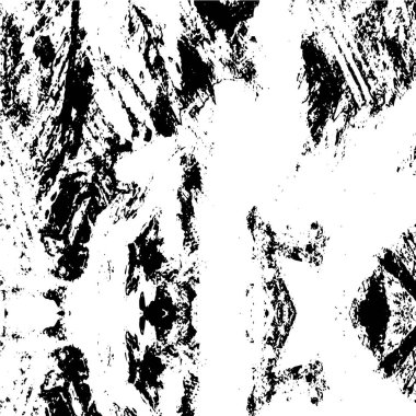 Grunge üst üste biniyor. Soyut siyah-beyaz vektör arkaplanı. Çatlak, leke ve noktalarda kirli desenli tek renkli klasik yüzey. Karanlık korku tarzında eski bir duvar.