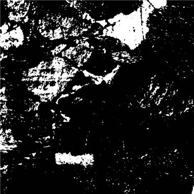 Grunge üst üste biniyor. Soyut siyah-beyaz vektör arkaplanı. Çatlak, leke ve noktalarda kirli desenli tek renkli klasik yüzey. Karanlık korku tarzında eski bir duvar.