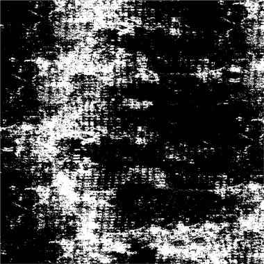 Grunge üst üste biniyor. Soyut siyah-beyaz vektör arkaplanı. Çatlak, leke ve noktalarda kirli desenli tek renkli klasik yüzey. Karanlık korku tarzında eski bir duvar.
