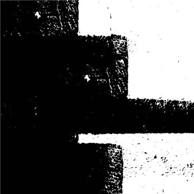 Grunge üst üste biniyor. Soyut siyah-beyaz vektör arkaplanı. Çatlak, leke ve noktalarda kirli desenli tek renkli klasik yüzey. Karanlık korku tarzında eski bir duvar.