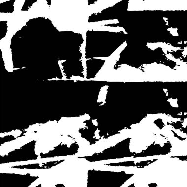 Grunge üst üste biniyor. Soyut siyah-beyaz vektör arkaplanı. Çatlak, leke ve noktalarda kirli desenli tek renkli klasik yüzey. Karanlık korku tarzında eski bir duvar.