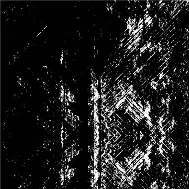 Grunge üst üste biniyor. Soyut siyah-beyaz vektör arkaplanı. Çatlak, leke ve noktalarda kirli desenli tek renkli klasik yüzey. Karanlık korku tarzında eski bir duvar.