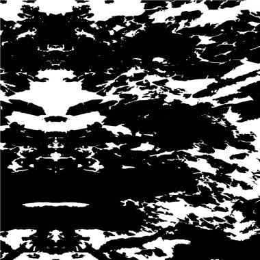 Grunge üst üste biniyor. Soyut siyah-beyaz vektör arkaplanı. Çatlak, leke ve noktalarda kirli desenli tek renkli klasik yüzey. Karanlık korku tarzında eski bir duvar.