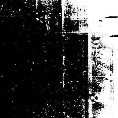 Grunge üst üste biniyor. Soyut siyah-beyaz vektör arkaplanı. Çatlak, leke ve noktalarda kirli desenli tek renkli klasik yüzey. Karanlık korku tarzında eski bir duvar.