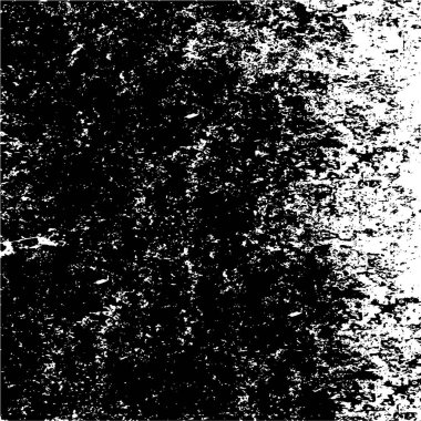 Grunge üst üste biniyor. Soyut siyah-beyaz vektör arkaplanı. Çatlak, leke ve noktalarda kirli desenli tek renkli klasik yüzey. Karanlık korku tarzında eski bir duvar.