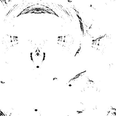 Grunge üst üste biniyor. Soyut siyah-beyaz vektör arkaplanı. Çatlak, leke ve noktalarda kirli desenli tek renkli klasik yüzey. Karanlık korku tarzında eski bir duvar.